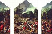 Lucas van Leyden Triptych with the Adoration of the Golden Calf oil painting reproduction